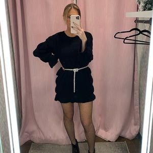 Quilted/Puffer Black Sweater Dress